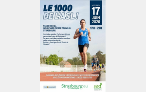 Les 1000m de l'ASL : STRASBOURG (67) Stade de l'Ill